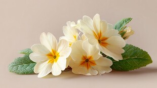 白色报春花特写