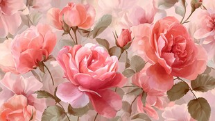 粉色浪漫玫瑰花图案背景