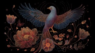 飞鸟繁花的梦幻插画世界