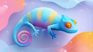 梦幻变色龙 多彩灵动姿态