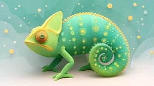 可爱变色龙卡通形象