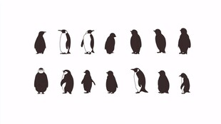 企鹅剪影集合