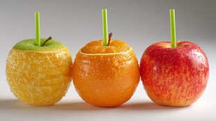 创意水果杯 苹果橙子新吃法