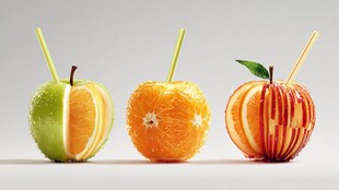 水果创意拼接造型展示