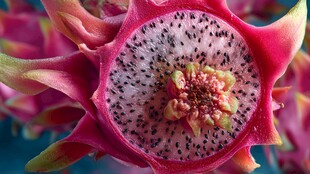 切开的火龙果特写