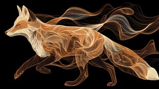 飘逸线条勾勒灵动狐狸