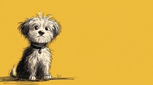 可爱小狗插画 萌态十足