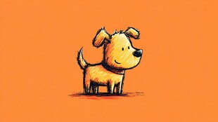 可爱小黄狗 萌趣插画形象