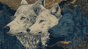 三头狼的神秘森林图景