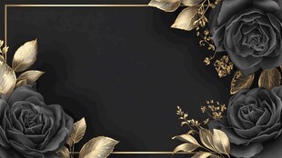 黑金玫瑰边框装饰背景图