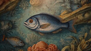 深海中的鱼与珊瑚景观