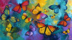 多彩蝴蝶绘就梦幻画面