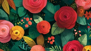 缤纷花卉图案 清新自然风