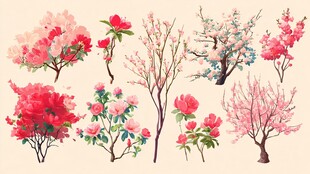 春日繁花插画集合