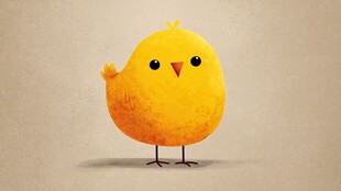 可爱小黄鸡插画