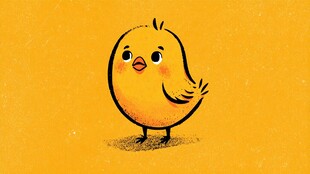 可爱小黄鸡插画形象