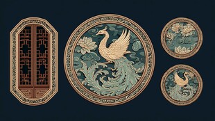 中式古典窗饰与祥瑞图案