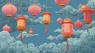 云中灯笼飘 尽显中式浪漫