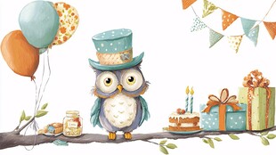 猫头鹰的欢乐生日派对