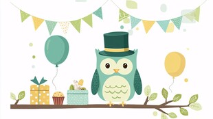 猫头鹰的欢乐派对场景