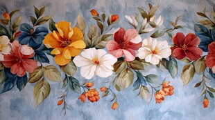 手绘花卉装饰画