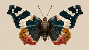 多彩斑斓蝴蝶特写