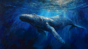 深海中的孤独鲸鱼