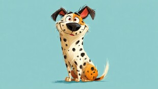 可爱斑点狗卡通形象