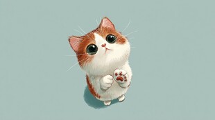 可爱萌猫站立求关注