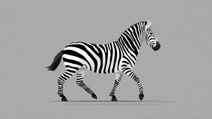 斑马行走姿态展示图