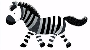 卡通斑马插画