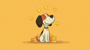 小狗望金币 幸运财运来