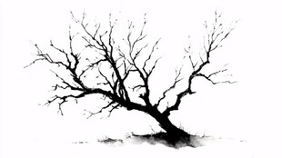 水墨枯树图