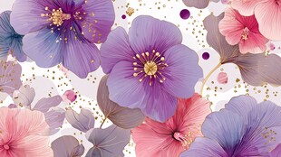 梦幻花卉图案 色彩绚丽