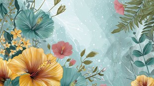 清新花卉背景图