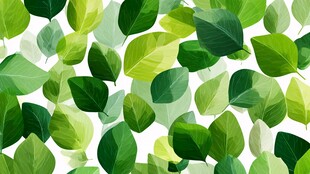 清新绿叶无缝背景图案