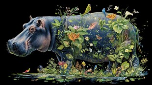 梦幻河马 自然共生之景