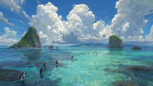 梦幻海岛清澈海域美景