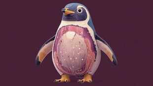 可爱卡通企鹅形象展示