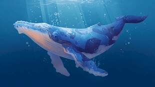 梦幻蓝鲸悠游深海世界