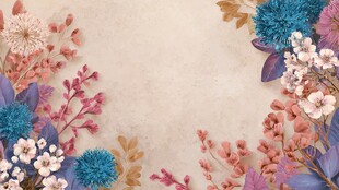 复古风花卉边框背景图