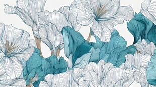 蓝白花卉图案背景设计