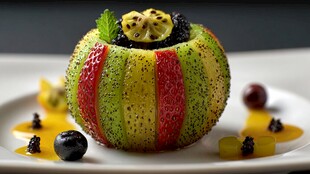 创意多彩水果拼盘甜点