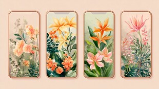 花卉主题手机壳设计图