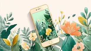 手机融入缤纷花草世界