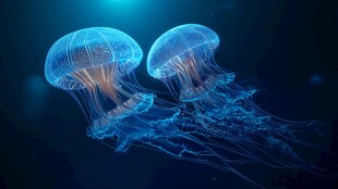 梦幻双生水母悠游深海