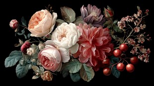 古典花卉静物图