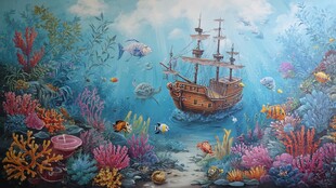 海底奇幻 沉船与缤纷珊瑚