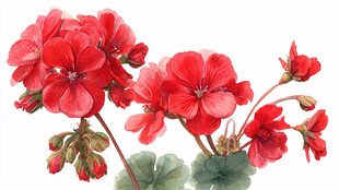 娇艳红天竺葵绽放之美