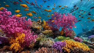 梦幻海底珊瑚与缤纷鱼群